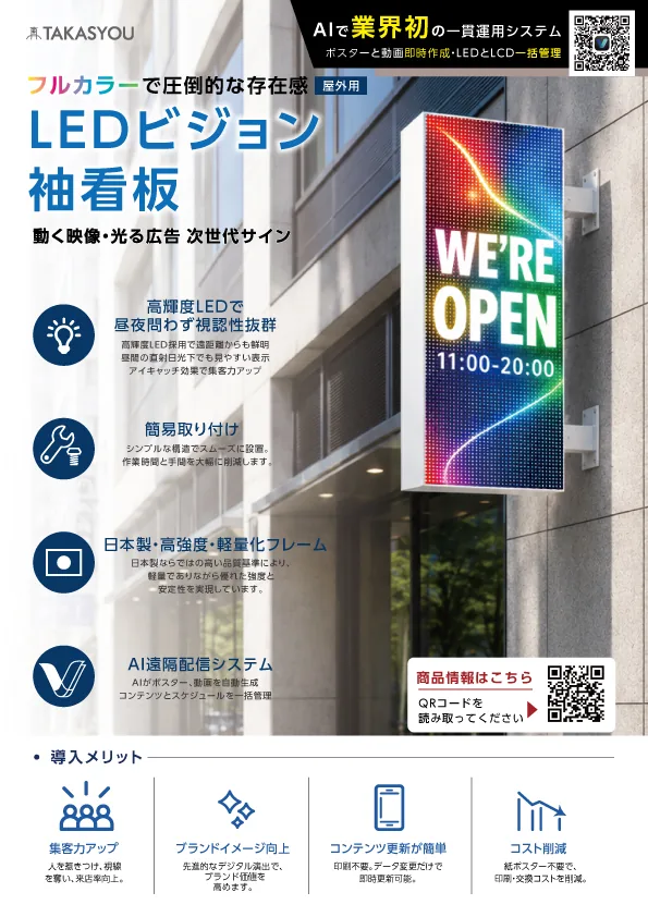 LEDビジョン 袖看板の掲載イメージ
