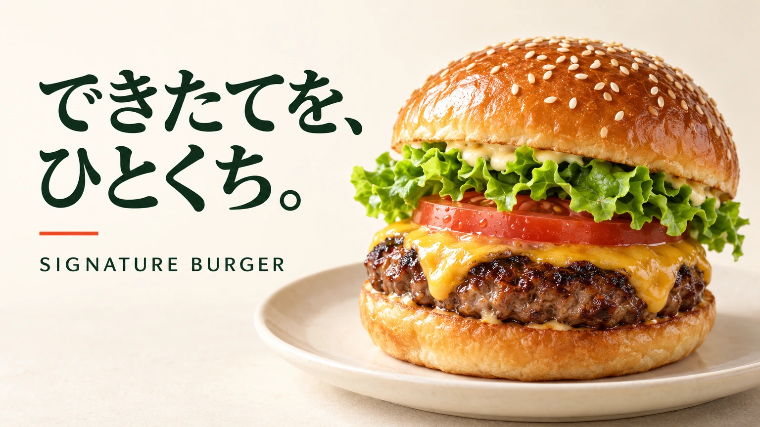 3 連メニューボードの表示例（バーガー）