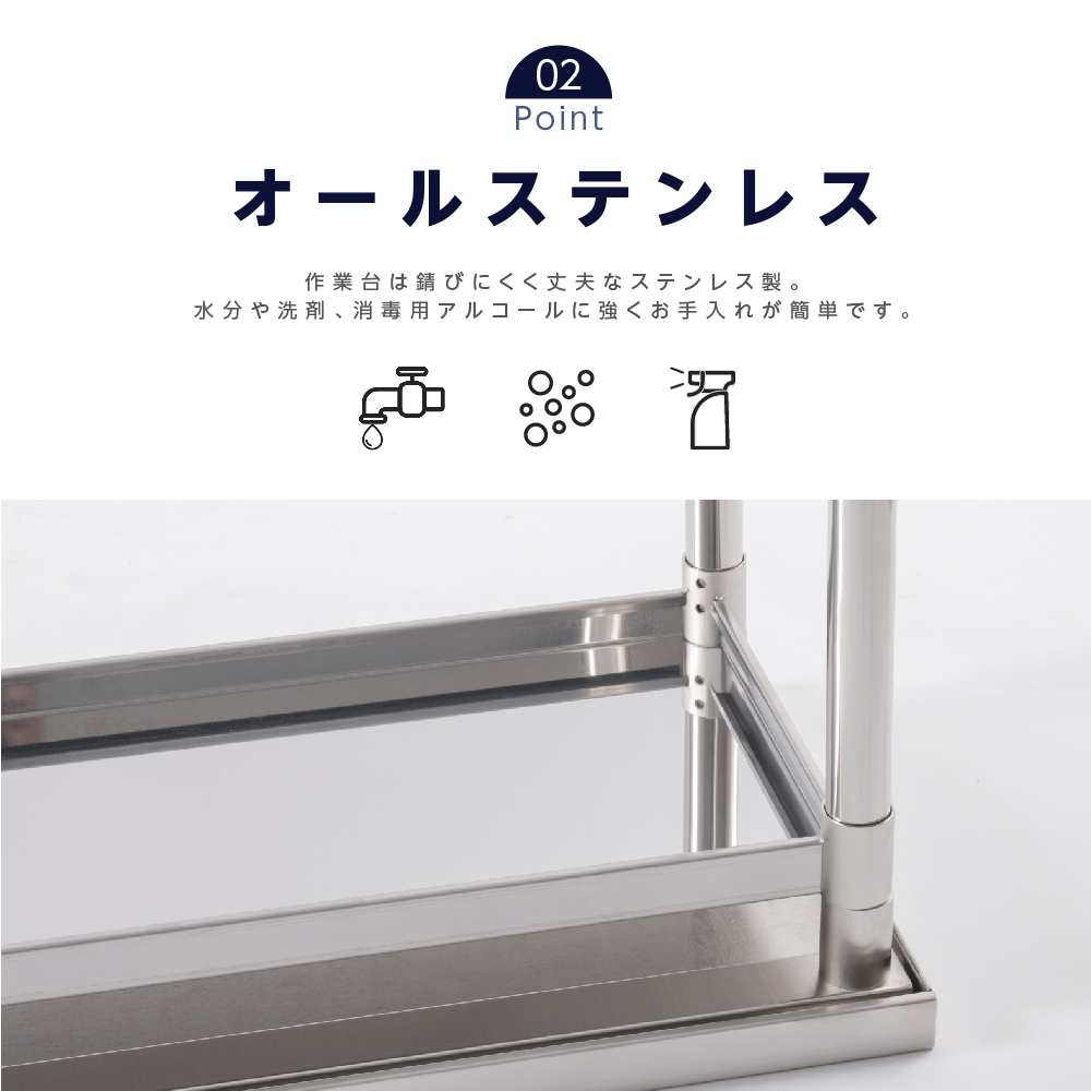 高昇ストア / 日本製 業務用 ステンレス 作業台 3段タイプ