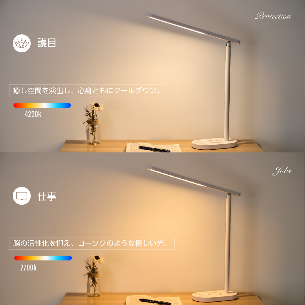 高昇ストア / 【送料無料】15w 高速ワイヤレス充電対応 LED デスク 