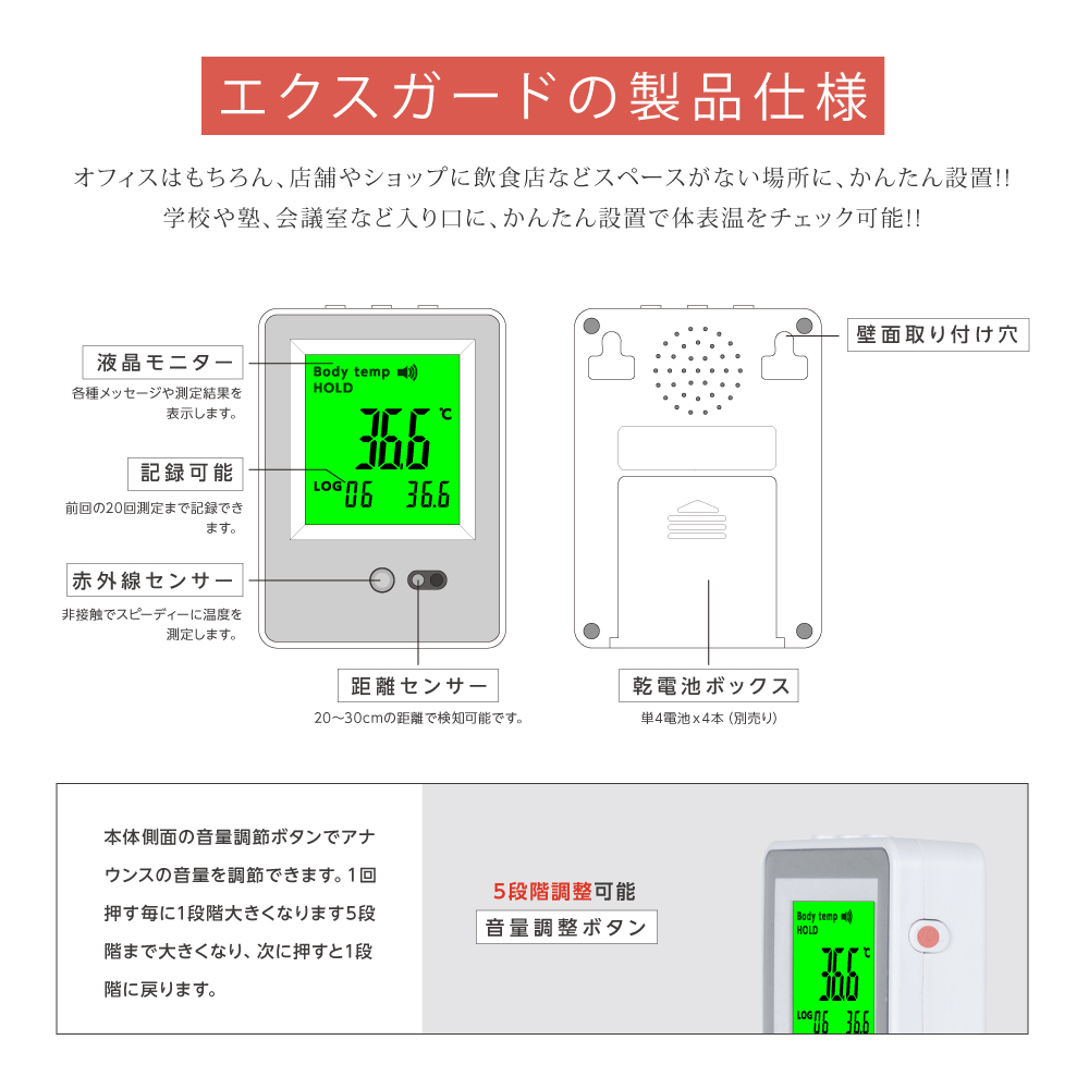 日本製 消毒液スタンド アルコール 体表温度検知器 オムロン社製センサー搭載 自動消毒噴霧器付き 360ml サーマルセンサー 付き